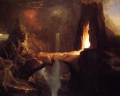 Expulsion - Moon and Firelight - 托马斯·科尔